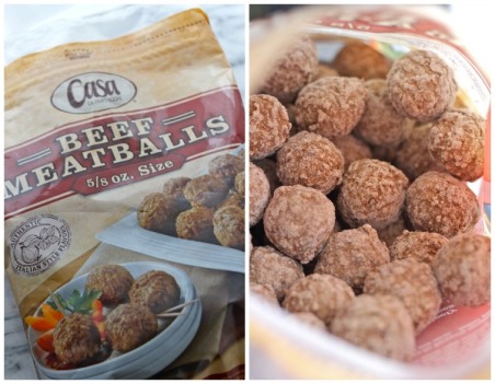 Sam's Club meatballs! With a family of five, you gotta buy them in bulk. Check out this recipe for Swedish Meatballs from Laura's Latest here.